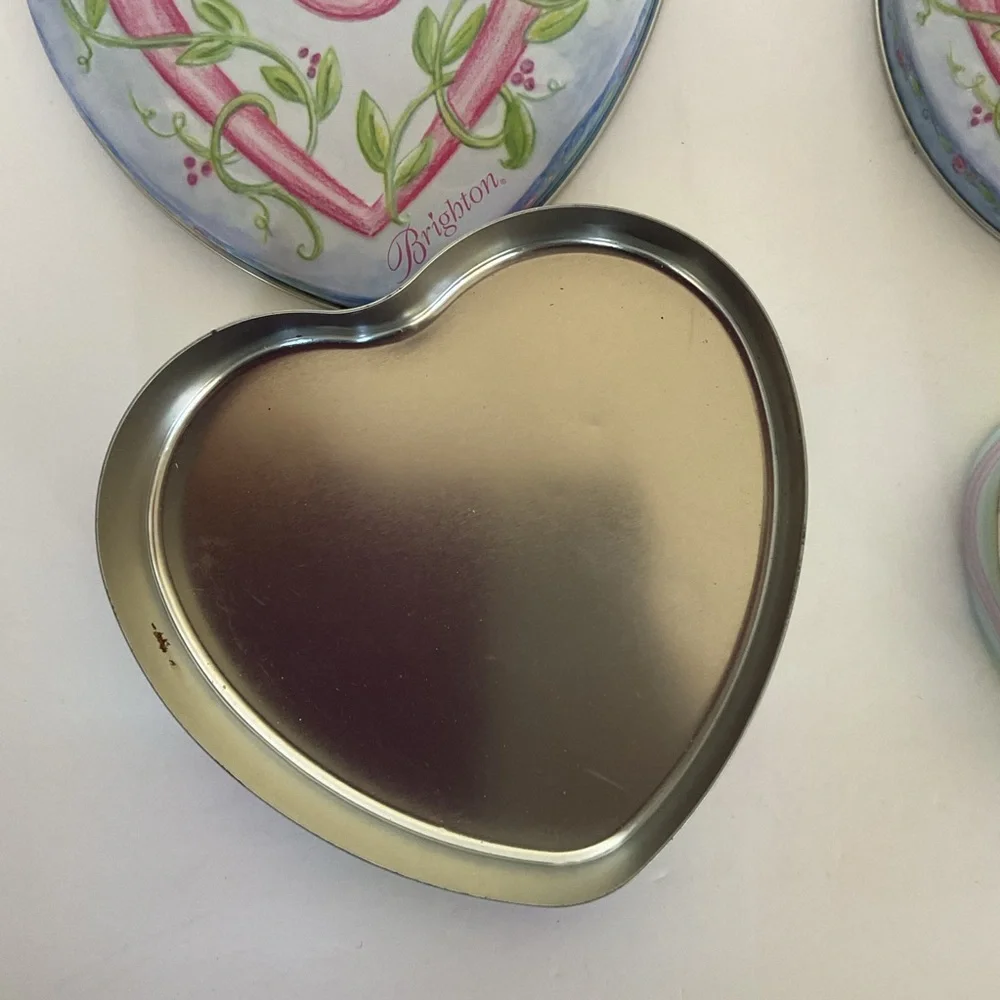 Brighton Jewelry set of two coordinated heart storage tins